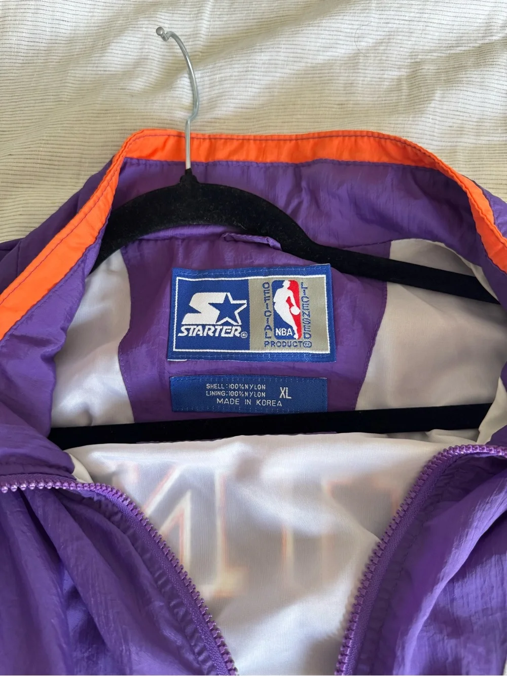 STARTER Purple Jacket and Pants with Orange Trim - NBA Licensed